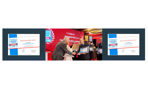 Ranking Perspektyw : Informatyka – I miejsce,  AI&Data Science – I miejsce, Matematyka – II miejsce